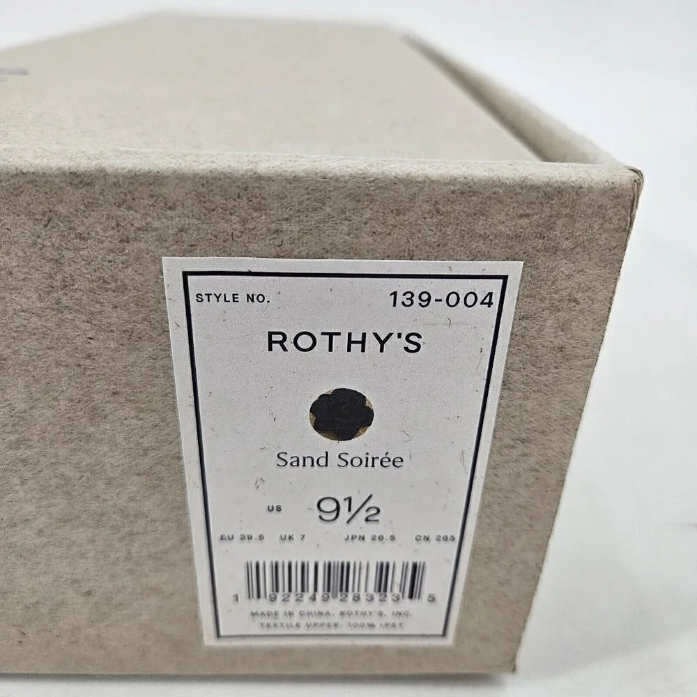 New Rothys The Petal Square Womens 9.5 Sand Soiree Flats
